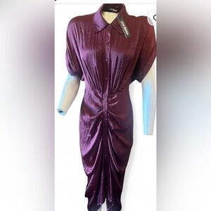 Steve Madden Satin Purple Midi Dress